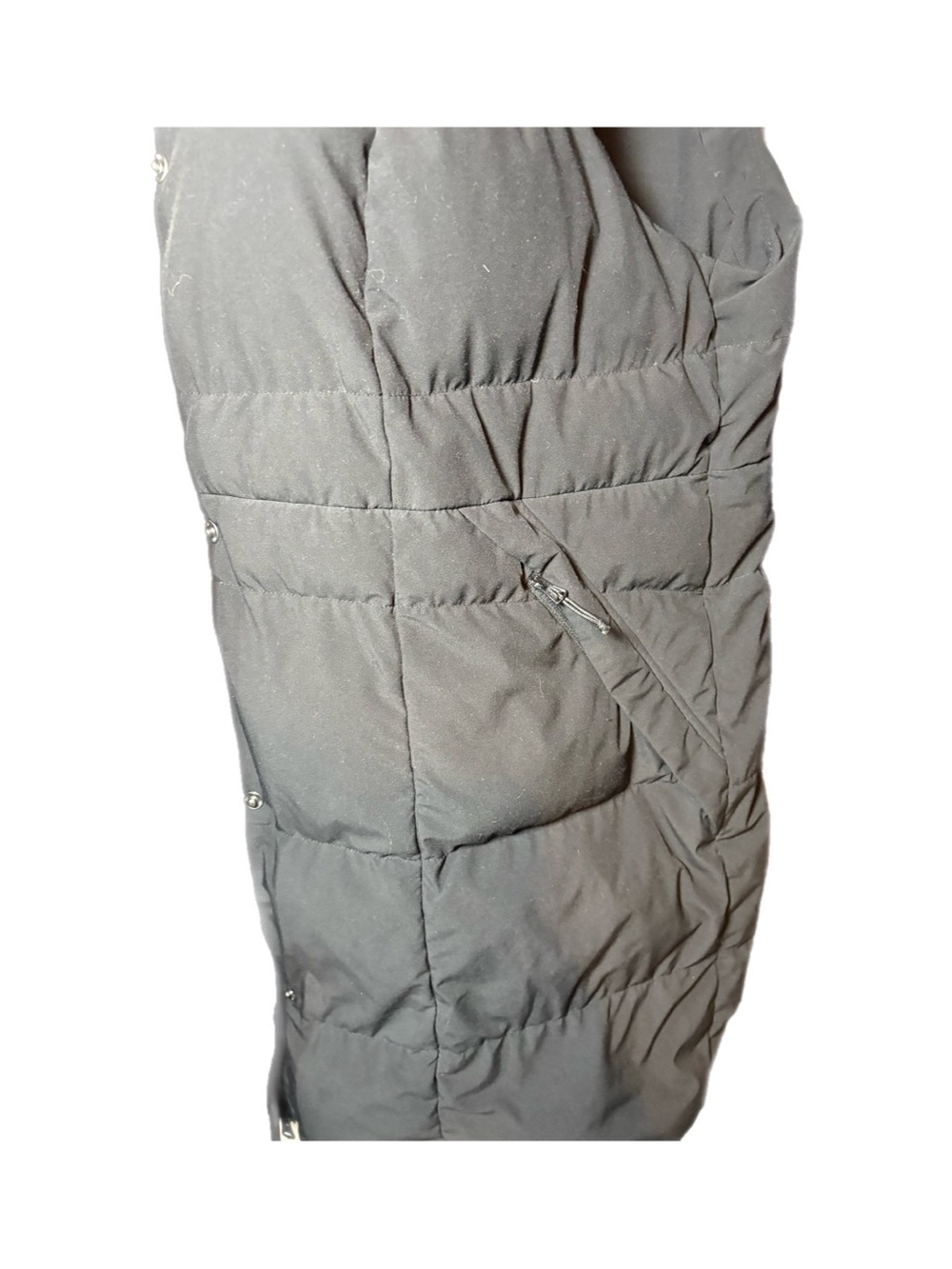 Lands' End Black Long Quilted Puffer Vest - Picture 4 of 8
